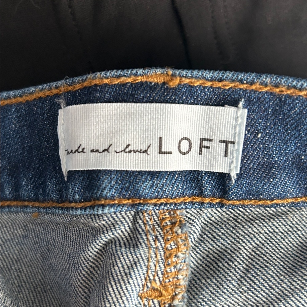 LOFT The Straight Crop High Rise Jeans Size 32 Tall - Picture 2 of 10